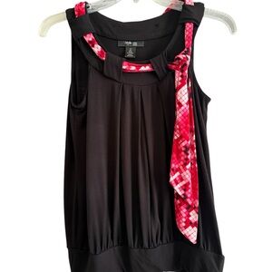 Style & Co Black Red pink Sleeveless Embellished Blouse size petite small!